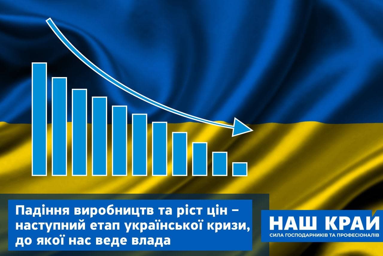 akczent pryhodko - Падіння виробництв та ріст цін — наступний етап української кризи, до якої нас веде влада, — «Наш край»